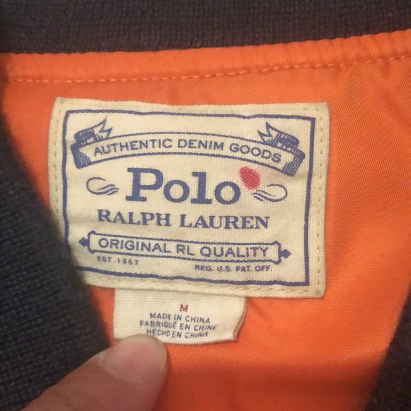 Polo - Ralph Lauren Flight Bomber Jacket. R. Lauren name tag and stripped stars - Picture 2 of 10